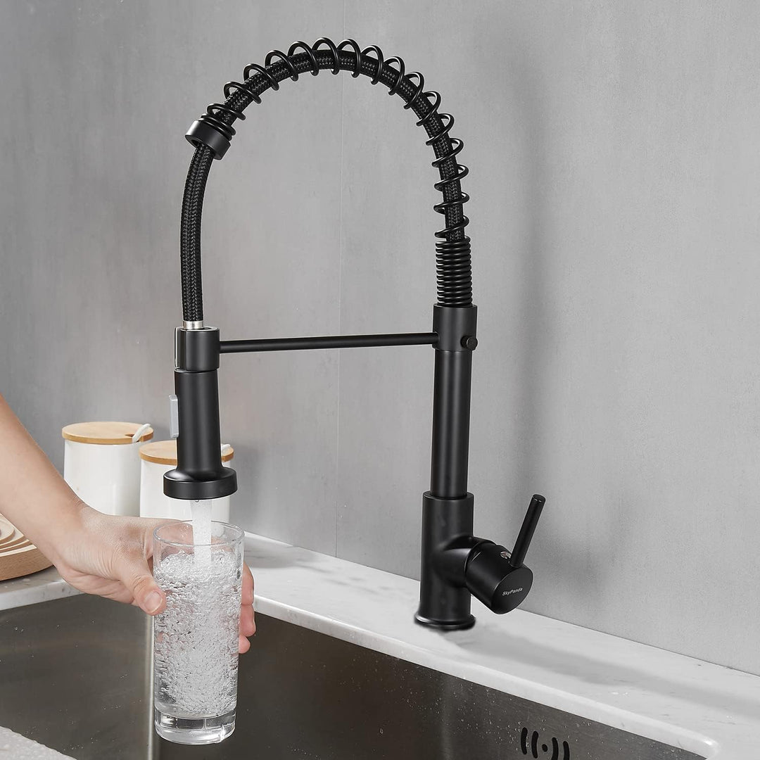 Wasserhahn Küche, Küchenarmatur 360° drehbar mit herunterziehbarem Sprühkopf,Kupfermaterial,Mischbat