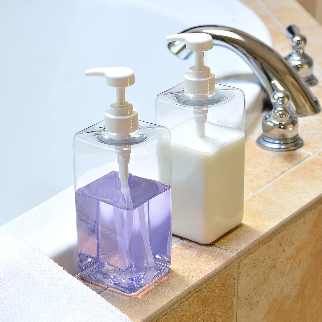 Youngever 3er-Set 1L Pumpflaschen für Shampoo, Mehrweg Kunststoff Pumpspender Seifenspender Dispense