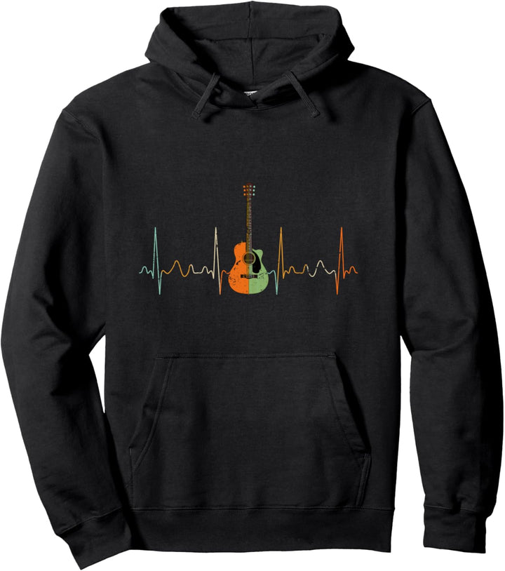 Akustik Gitarrist Rock Musik Geschenk Herzschlag Gitarre Pullover Hoodie