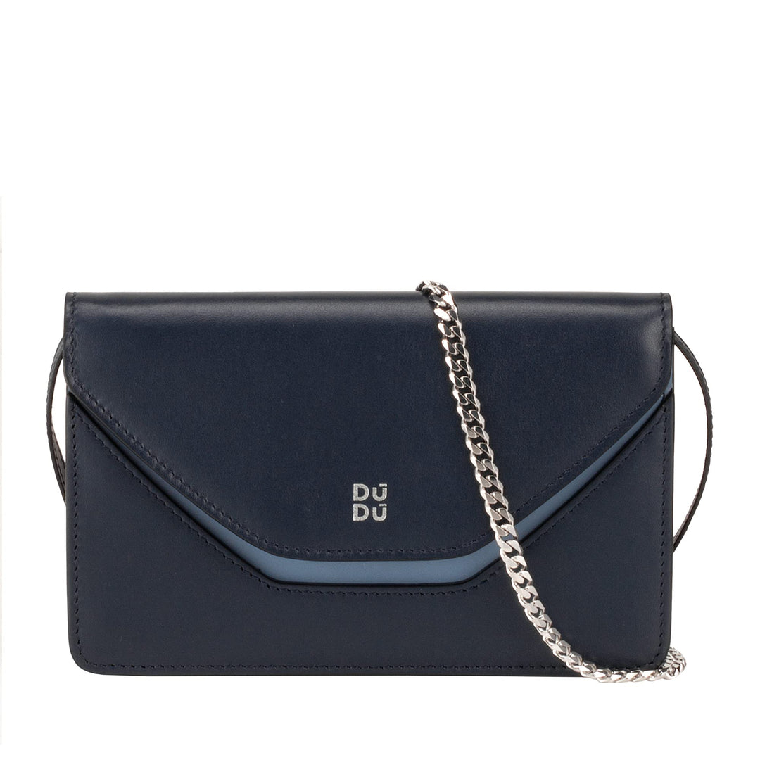 DUDU Kleine Damen-Umhängetasche Made in Italy aus echtem Leder, umwandelbar in Gürteltasche, Mini-Um