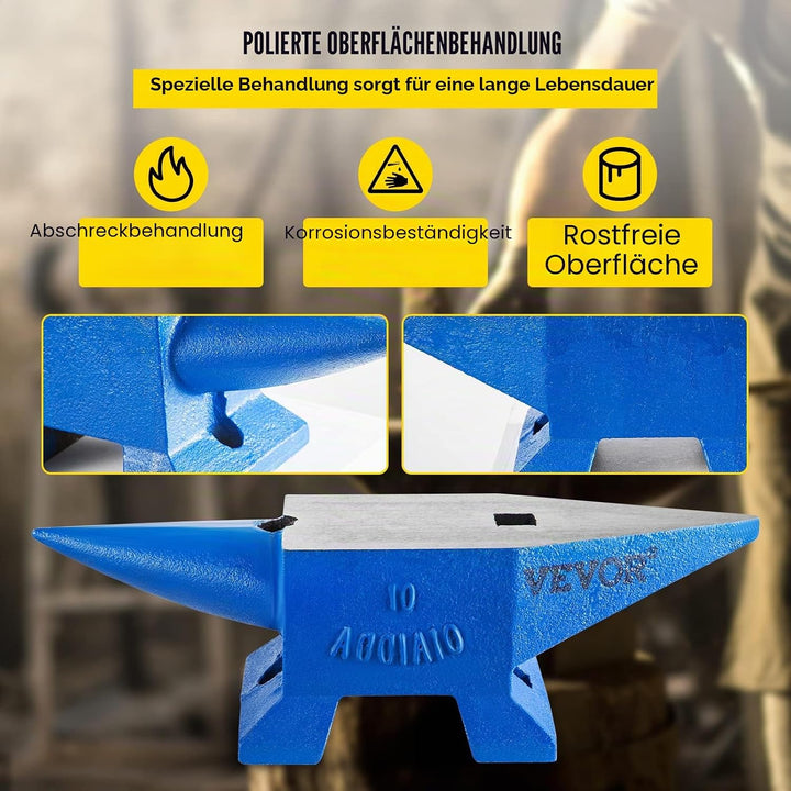 Happybuy Schmiede Amboss 10KG Schmiede Zubehör Amboss Werkzeuge geschmiedeter Stahl mit rundem und q