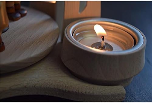 Dekohelden24 Tisch-Pyramide aus Buchenholz Waldarbeiter mit Säge, ca. 24 cm, Waldarbeiter mit Säge