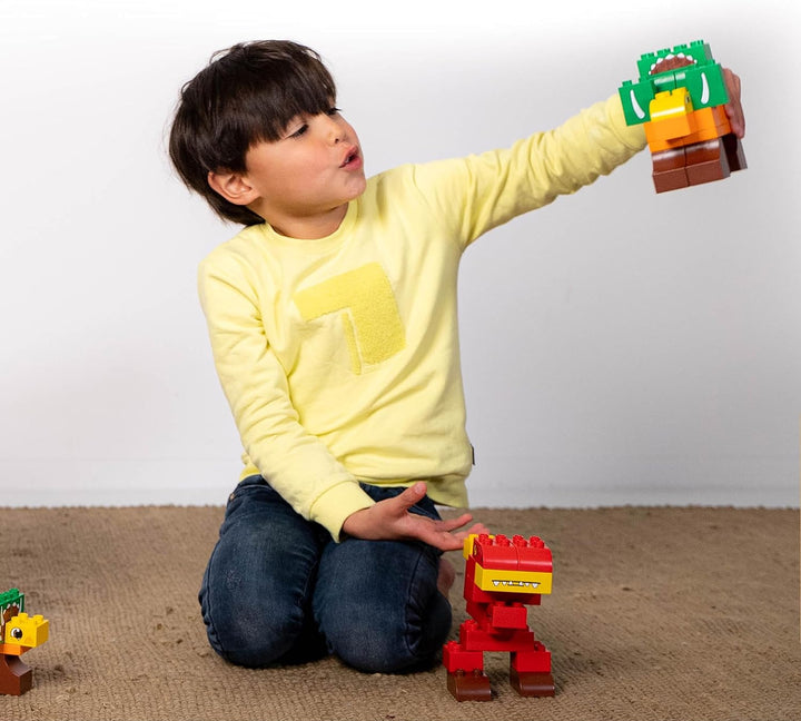 BIOBUDDI Dinosaurier T-Rex & Flugsaurier Pterodaktylus, 36 Teile, 100% kompatibel mit Lego & duplo,