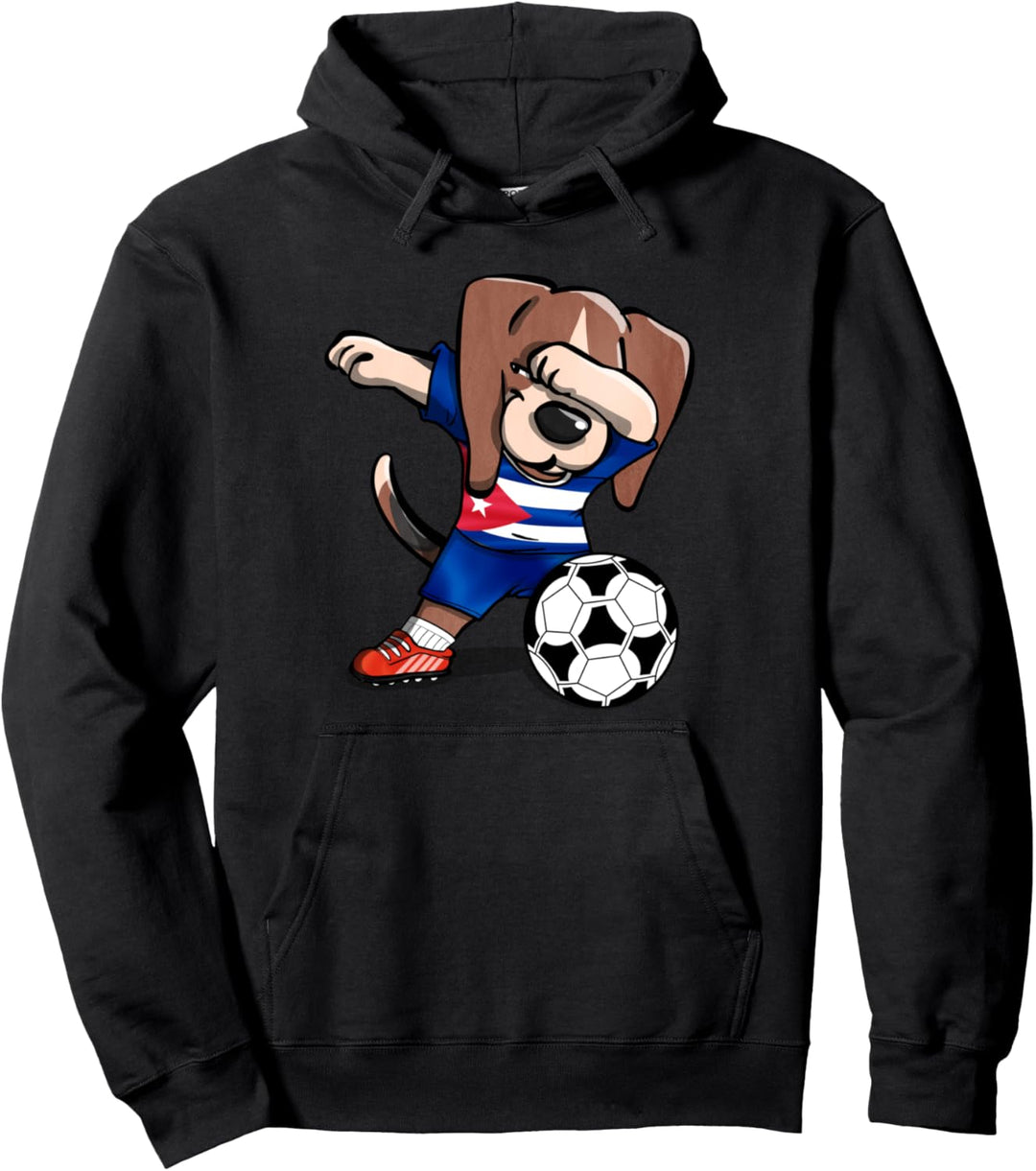 Dabbing Dog Tupfen Beagle Kuba Football - Kubanische Flagge Pullover Hoodie