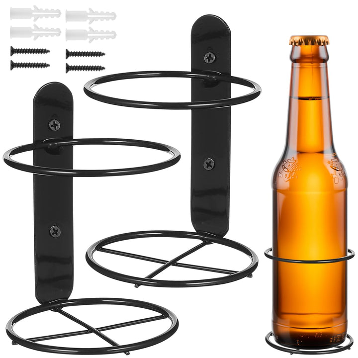 STOBAZA 2Er-Set Wandmontiertes Weinregal Aus Metall Flaschenhalter Für Einzelne Weinflasche Wandwein