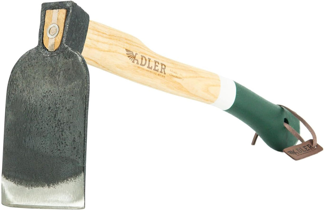 ADLER Garten-Set 3-TLG. – Geschmiedete Hacke, Kleinhacke Ivy &amp; Pflanzkelle Holly – 45 cm Eschenholz-