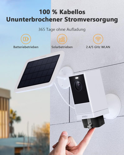 Imou 2.5K 4MP Überwachungskamera Aussen AussenAkku mit Solarpanel, WLAN IP Kamera Outdoor, Personene