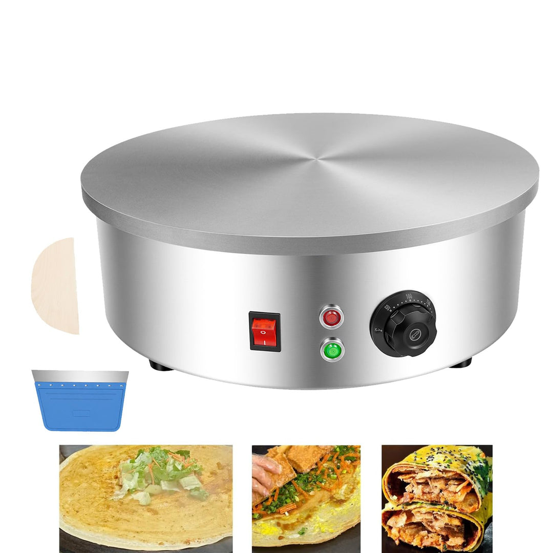 45cm Runder Platte Crepes Maker Crepeseisen,3000W elektrischer Crêpes Maschine Antihaftbeschichteter