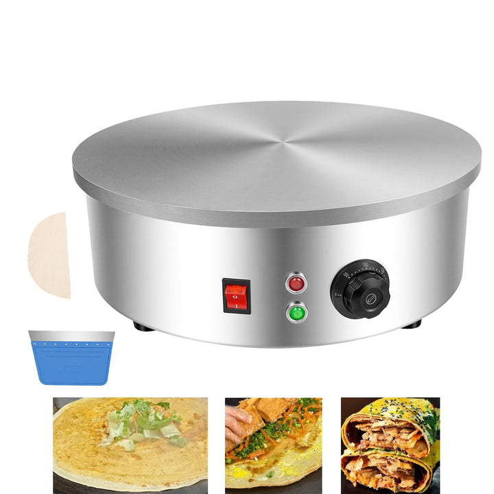 45cm Runder Platte Crepes Maker Crepeseisen,3000W elektrischer Crêpes Maschine Antihaftbeschichteter