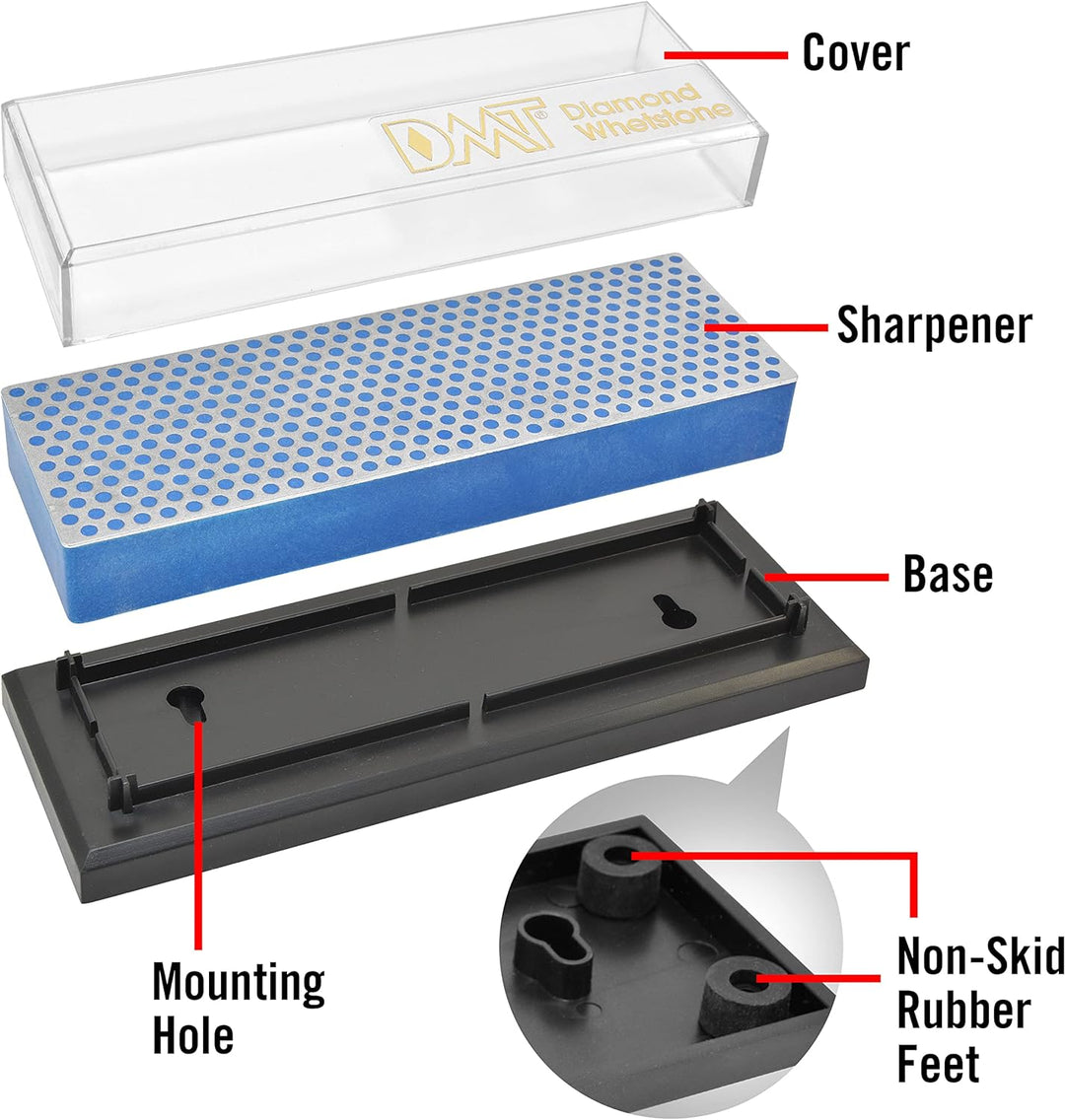 DMT Diamond Whetstone Wetzstein – grob mit Plastikbox, 15,2 cm / 6 Zoll, 1 Stück, W6CP, Grob