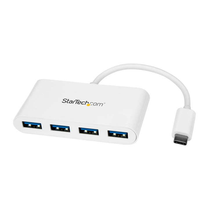 StarTech.com USB-C Hub - 4 Port USB 3.0 - USB C auf 4x USB-A - Bus Powered - weiss - Kompakter USB C