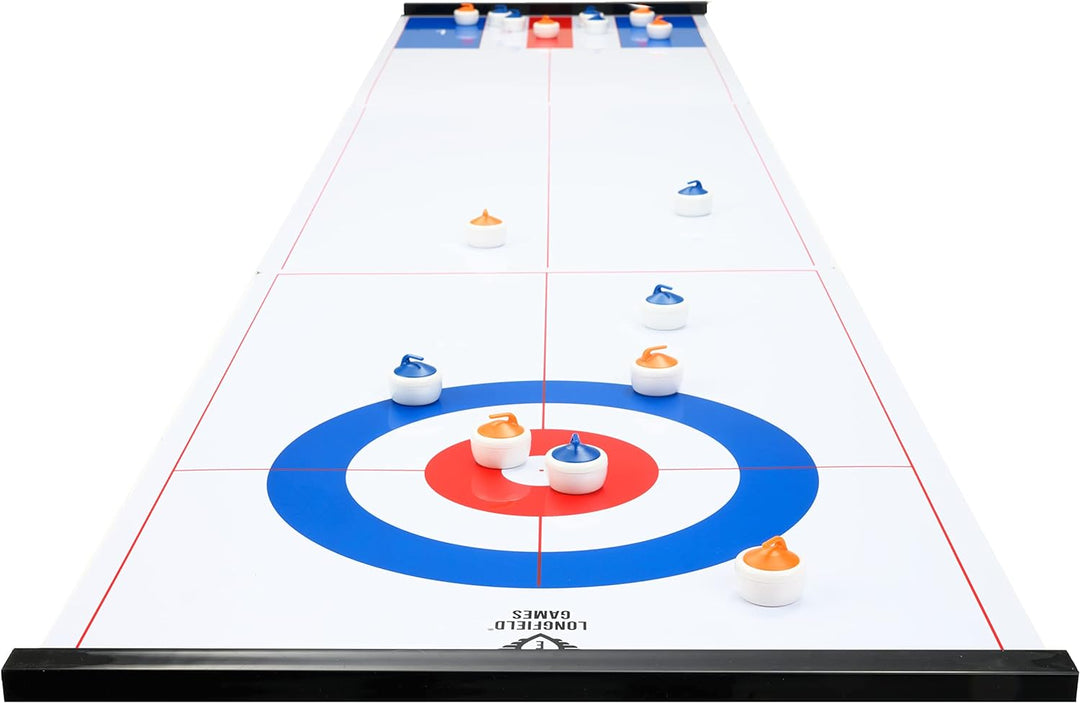 Engelhart - 2 in 1 Curling and Shuffleboard Table-Top Game - 180cm, Compact Curling Spiel und Revers