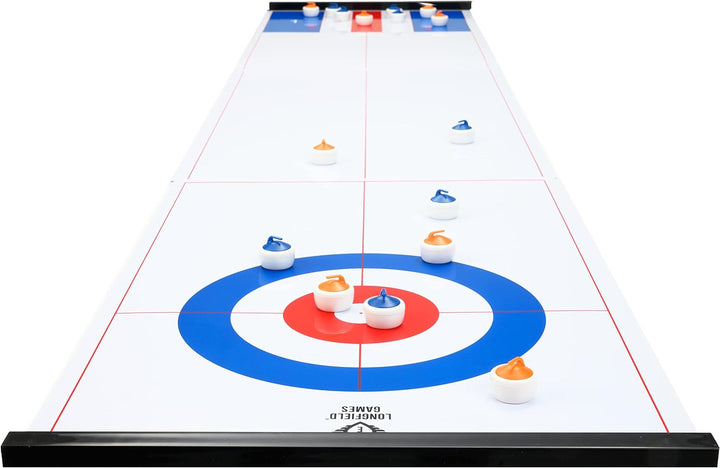 Engelhart - 2 in 1 Curling and Shuffleboard Table-Top Game - 180cm, Compact Curling Spiel und Revers