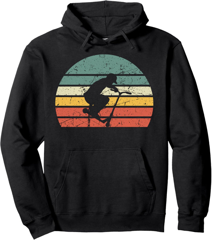Stunt Scooter Tretroller Rollerfahrer Stunt Roller Retro Pullover Hoodie