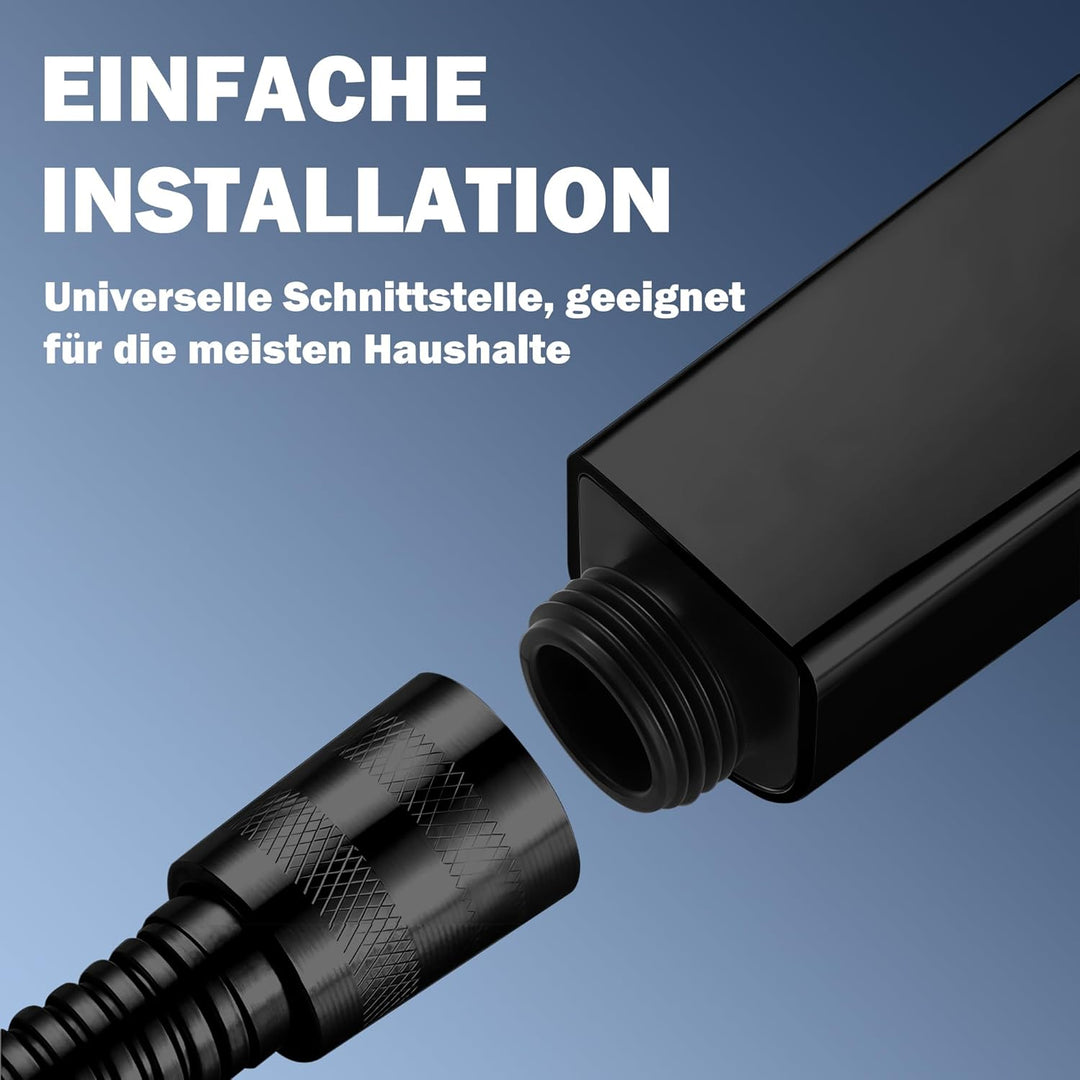 Duschkopf mit Schlauch 7 Strahlarten Handbrause Dusche Wassersparend, 1.5m Schlauch, 13cm Gross, Ant