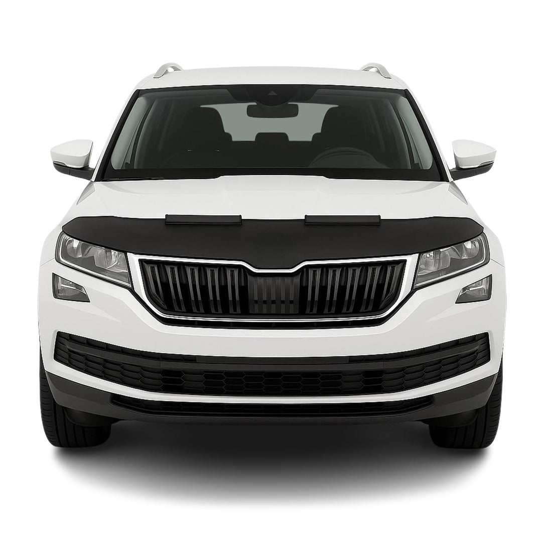 OMAC Haubenbra Steinschlagschutz Bonnet Bra kompatibel mit Skoda Kodiaq 2016-2025 Schwarz Halb, Schw