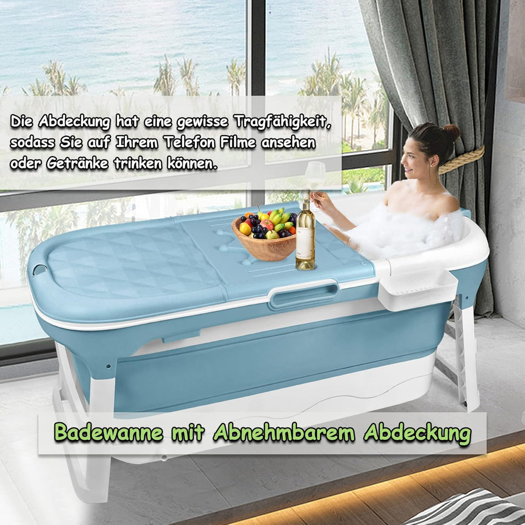 Froadp Faltbare Badewanne Erwachsene Foldable Bathtub mit Abnehmbarem Abdeckung Mobile Tragbare Falt