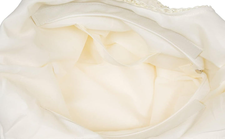 styleBREAKER Damen Papierstroh Schultertasche mit langen Henkeln, Strandtasche, Korbtasche, Flechtta