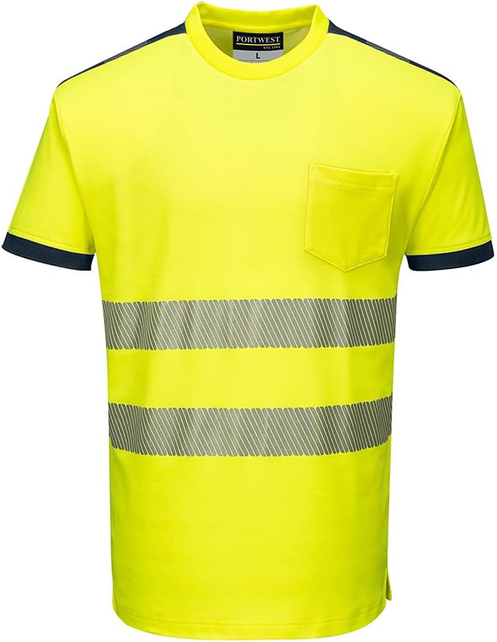 PW3 T-Shirt Manica Corta Hi-Vis XL Gelb / Marineblau, XL Gelb / Marineblau