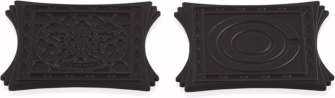 Le Creuset Magnetische Untersetzer, 2er Set, Silikon, 9.5 x 9.5 cm, Schwarz glänzend, 93009400140002