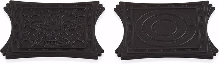 Le Creuset Magnetische Untersetzer, 2er Set, Silikon, 9.5 x 9.5 cm, Schwarz glänzend, 93009400140002
