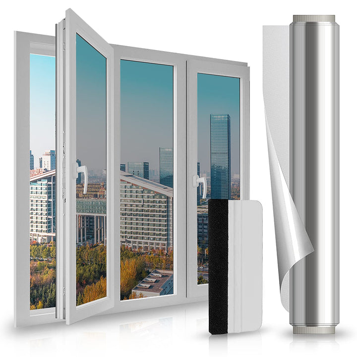 Spiegelfolie Selbstklebend Sonnenschutzfolie Fenster innen UV-Schutz Reflektierende Fensterfolie Sil