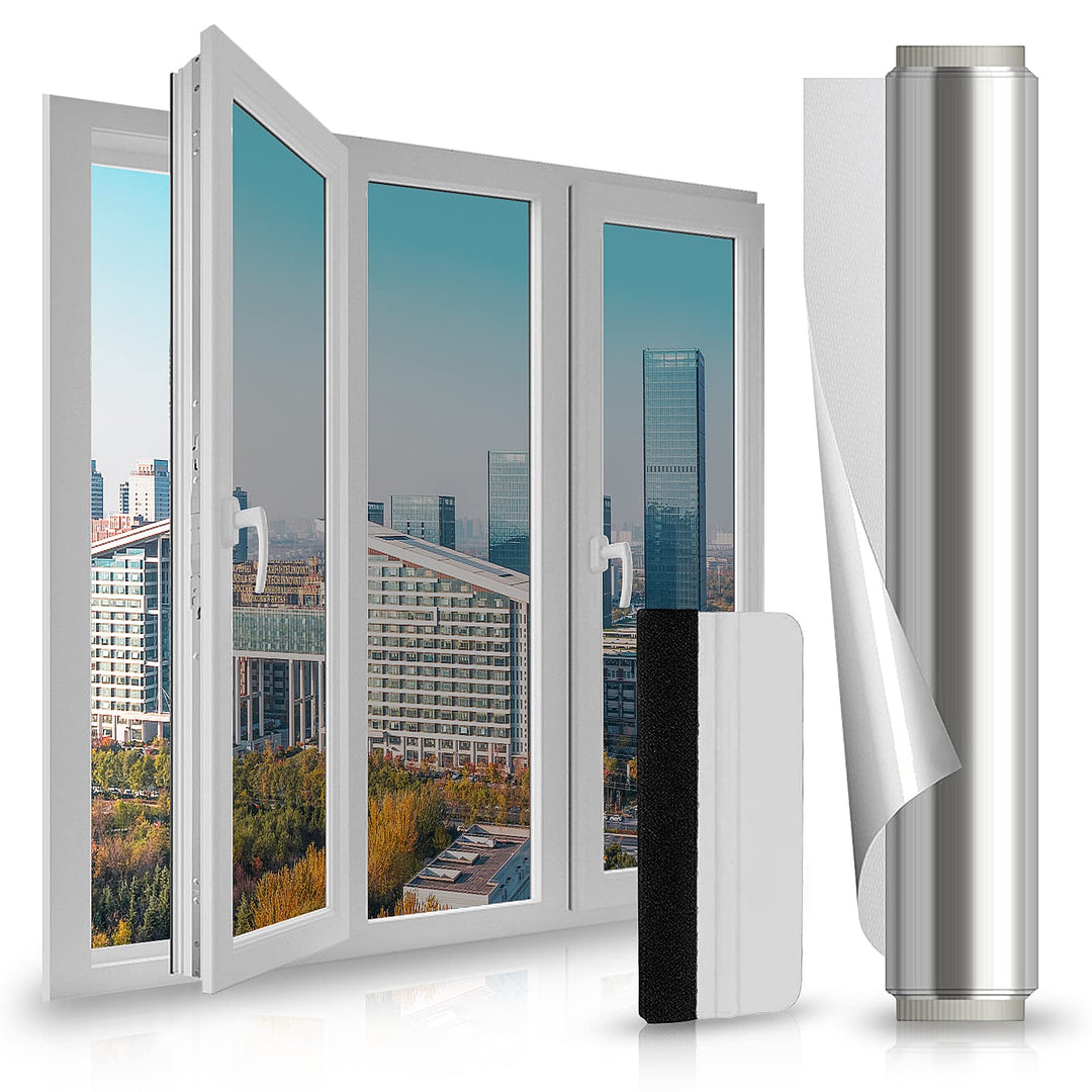 Spiegelfolie Selbstklebend Sonnenschutzfolie Fenster innen UV-Schutz Reflektierende Fensterfolie Sil