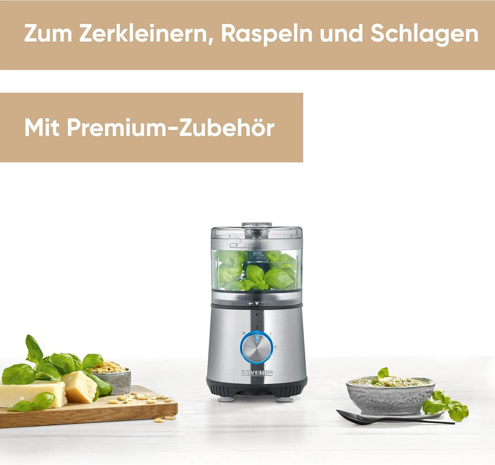 SEVERIN Kompakt-Multizerkleinerer, Universalzerkleinerer für grobes und feines Zerkleinern, Küchenma
