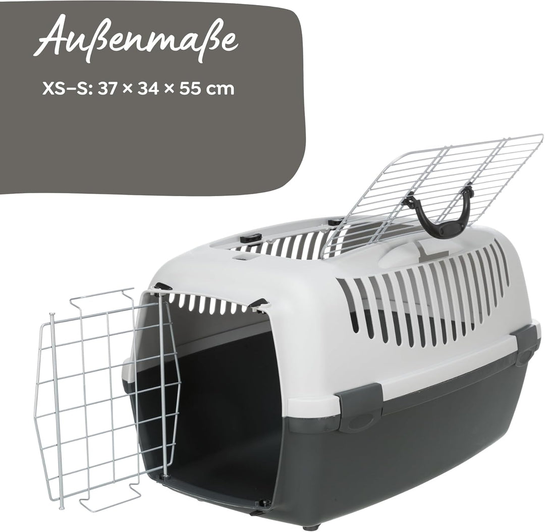 Trixie 39861 Transportbox Capri 3 Open Top, S: 40 × 38 × 61 cm, hellgrau/dunkelgrau , 1er Pack grau