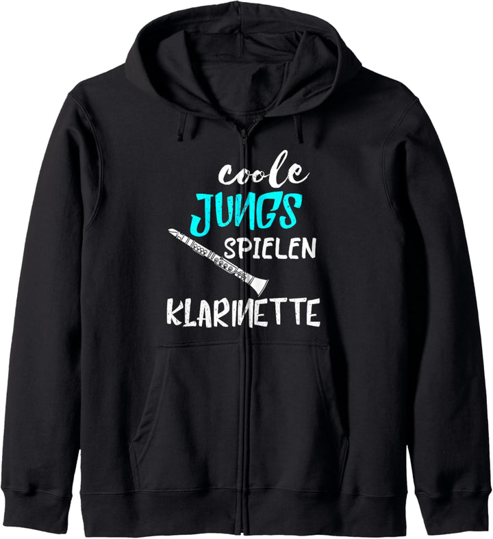 Coole Jungs Spielen Klarinette Spieler Musiker Klarinettist Kapuzenjacke