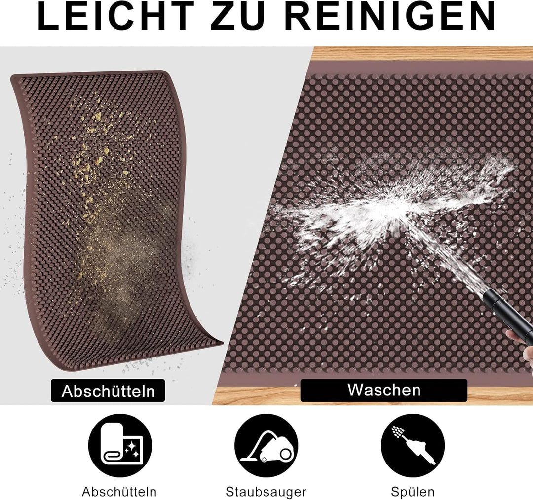 Fowooyeen Fussmatte, Silikon Schmutzfangmatte Fussmatte Aussen, Wetterfeste Türmatte mit Noppen, Was
