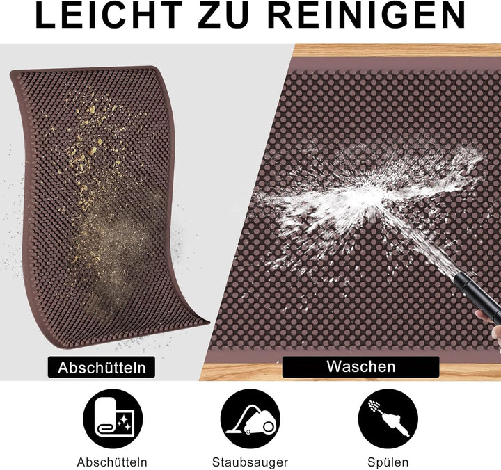 Fowooyeen Fussmatte, Silikon Schmutzfangmatte Fussmatte Aussen, Wetterfeste Türmatte mit Noppen, Was