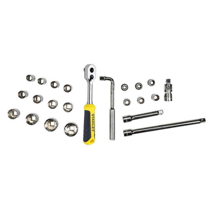 Stanley Transmodul System, Modul (1/2 Zoll Steckschlüssel 12-Kant Zubehör-Set, mit Umschaltknarre mi
