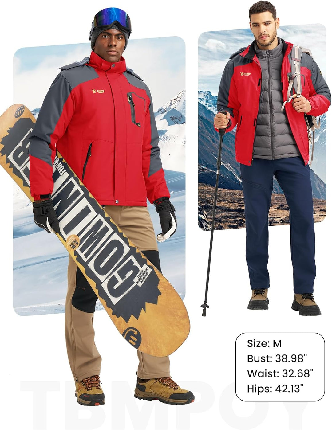 Herren Winter Fleecejacke Warm Jacke Softshelljacke Atmungsaktiv Outdoor Skijacke Winddichte Wasserd