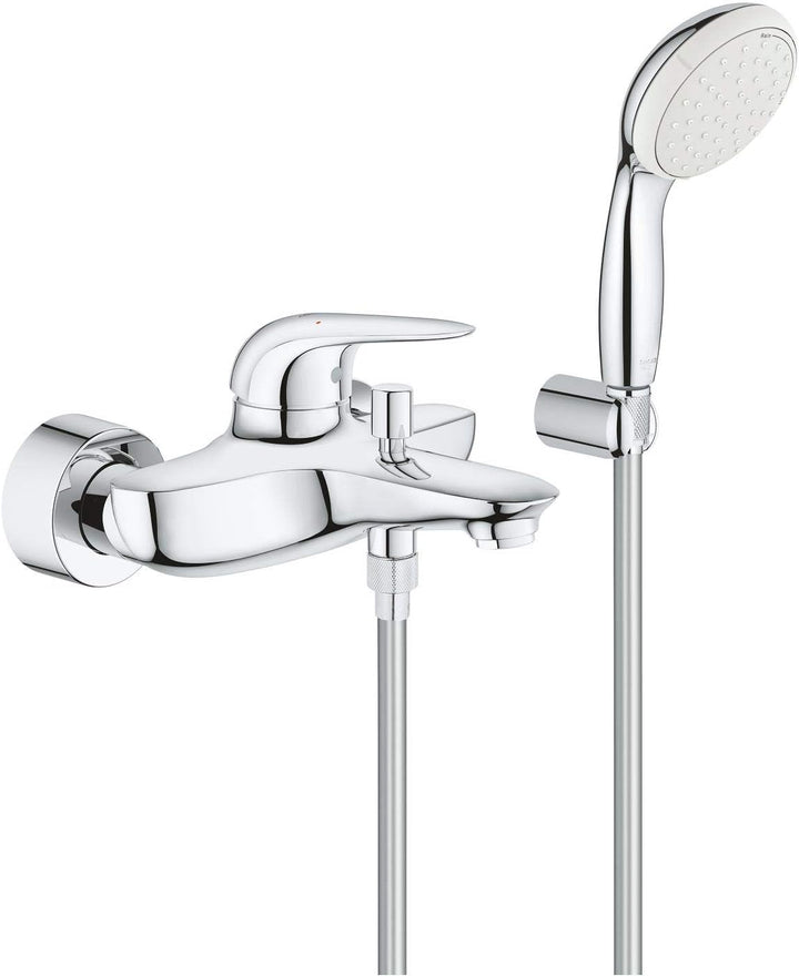 GROHE Eurostyle - Einhand-Wannenbatterie (mit Temperaturbegrenzer, automatische Umstellung, langlebi