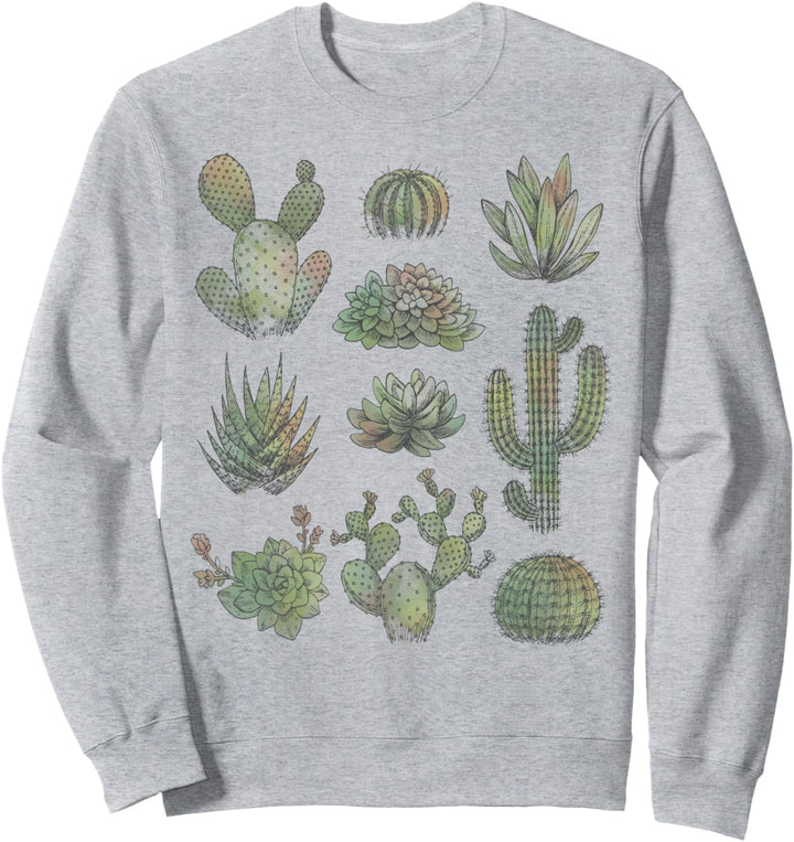 Trendy Watercolor Cactus Sweatshirt