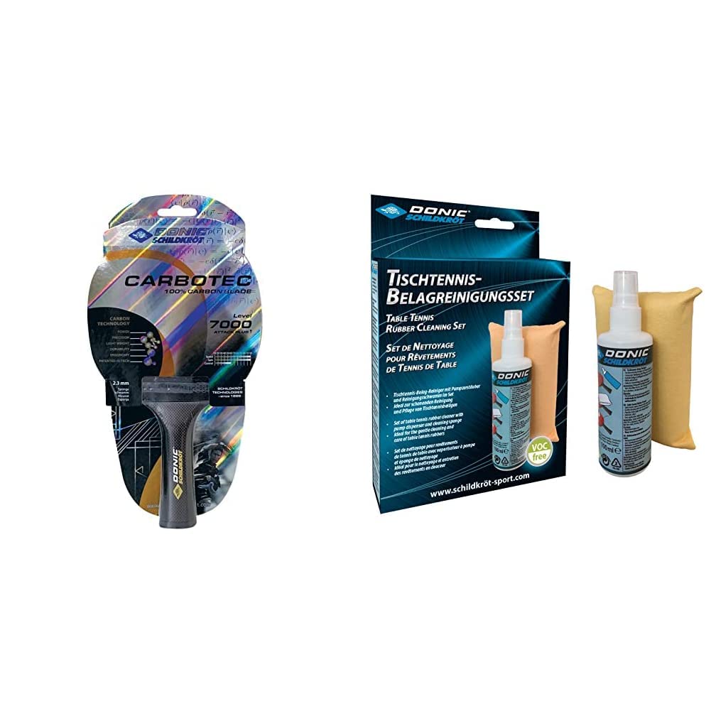 Donic-Schildkröt 100% Carbon Tischtennisschläger CarboTec 7000, inkl. Schlägertasche, One-Piece Kons