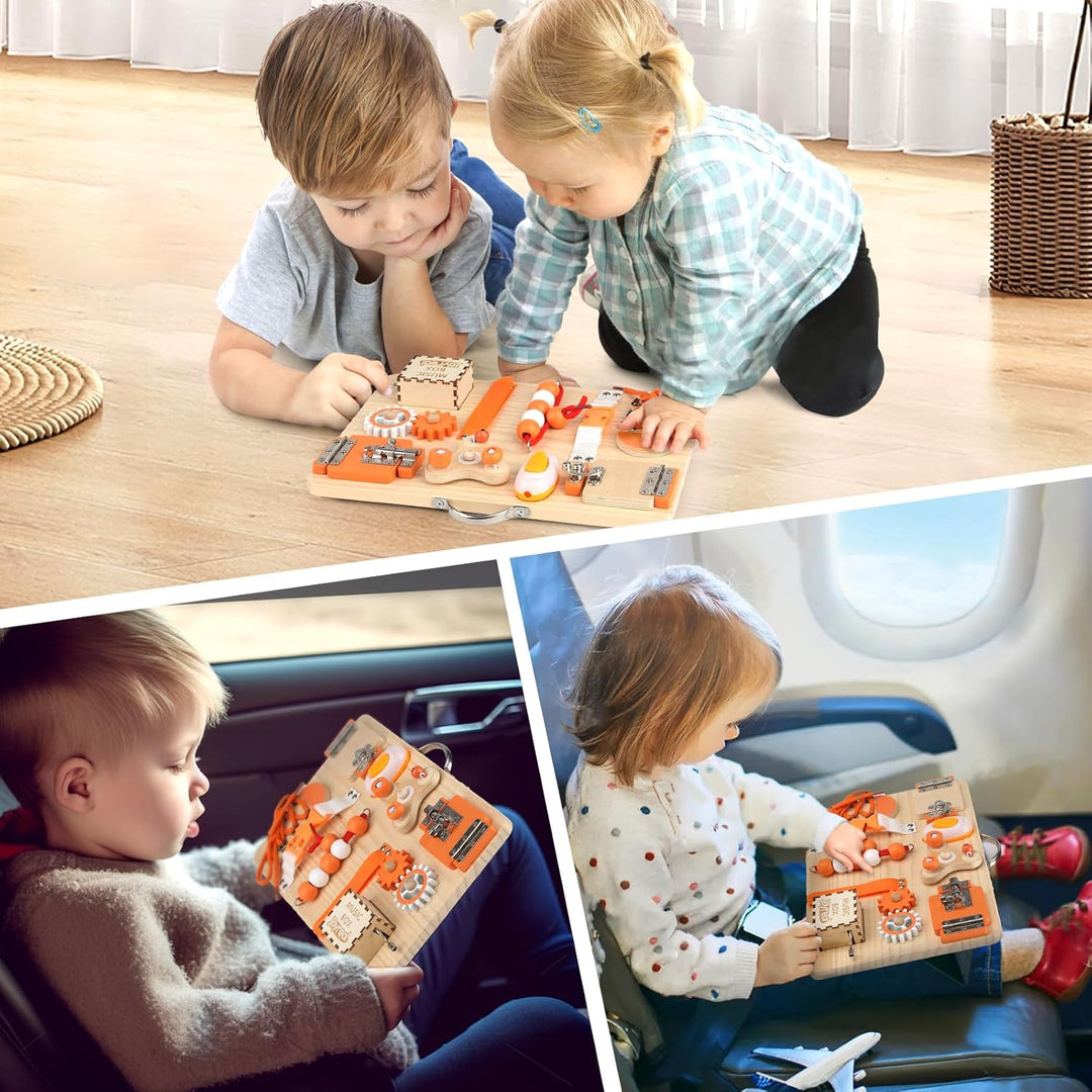 Joyreal Motorikbrett ab 1 2 3 Jahr - Activity Board Montessori Spielzeug Busy Board Montessori Brett