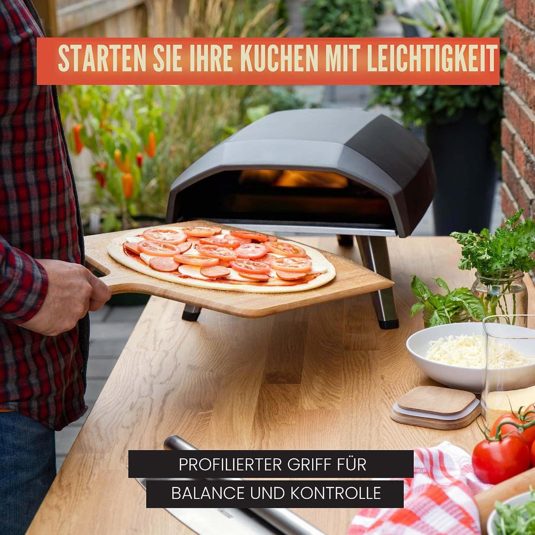 Chef Pomodoro Pizzaschieber – Pizzaschaufel – Pizzaheber aus Bambus – Pizzaschieber Holz – Pizzascha