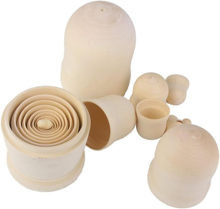 ULTNICE Puppen Rohling DIY Hölzerne Blank Russische Nesting Puppen Holz Matroschka 10pcs