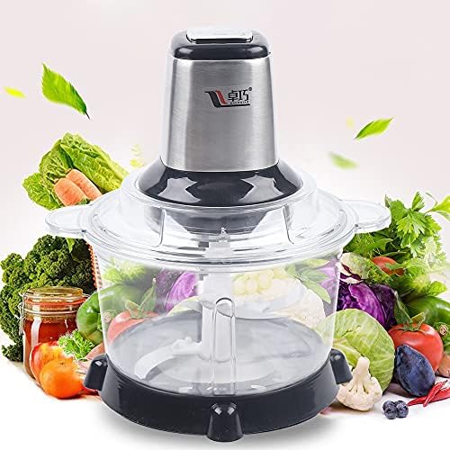 5L Zerkleinerer Elektrisch Multi Küchenmaschine Fleischwolf Edelstahl Klinge für Obst Gemüse Fleisch