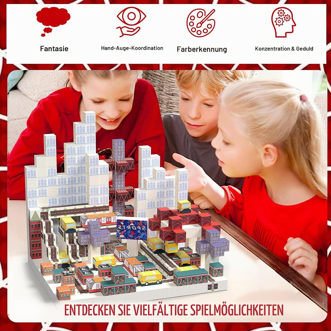 Eteiylt Magnetische Bausteine 150 Stück, Magnetbausteine Magnet Spiele Spielzeug, Magnetische Bauste