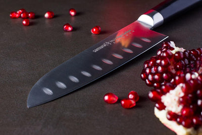 SAMURA MO-V Profi Santokumesser Ultra-scharf, gross, aus japanisch AUS 8 Edelstahl, 18 cm Klinge, mi