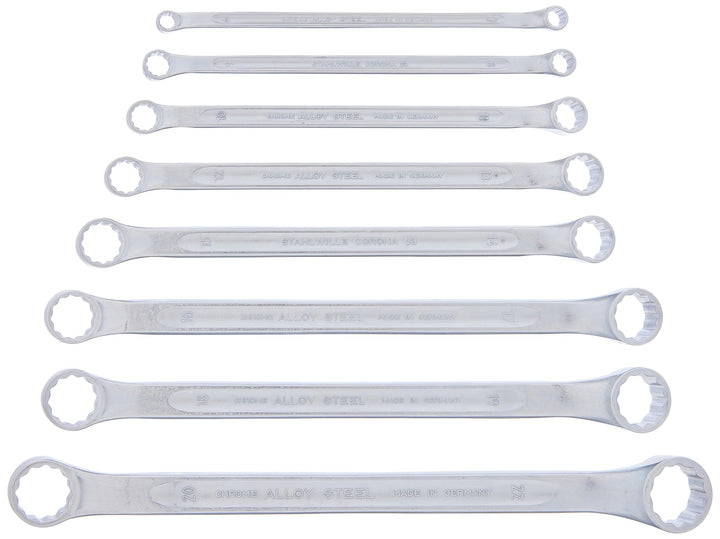 STAHLWILLE CORONA Nr. 23/8 l Doppelringschlüssel Set 8-tlg. (6-22 mm)l flachgekröpft l extrem belast