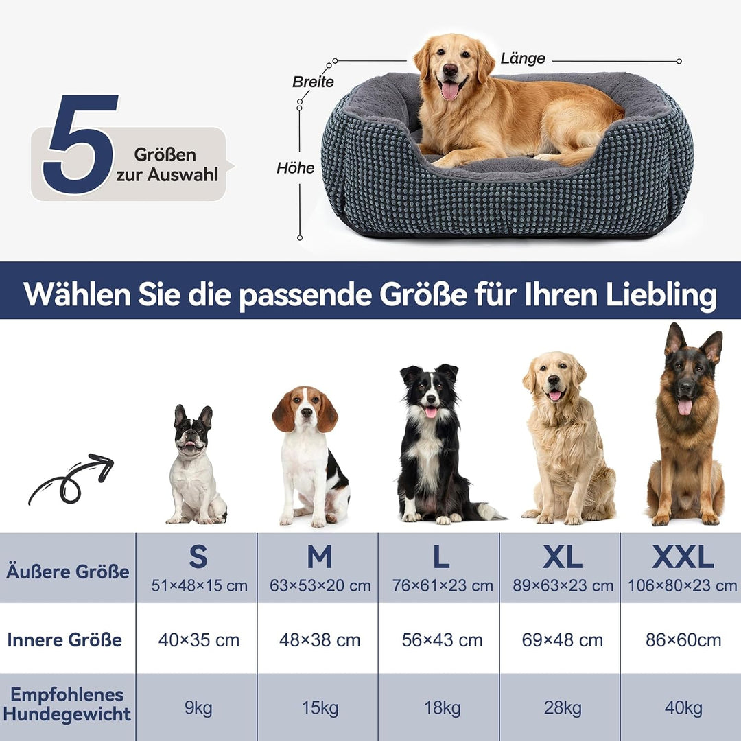 FURTIME Hundebett Mittelgrosse Hunde, Hundekorb Waschbar Flauschig, Rutschfestes Hundekörbchen Hunde