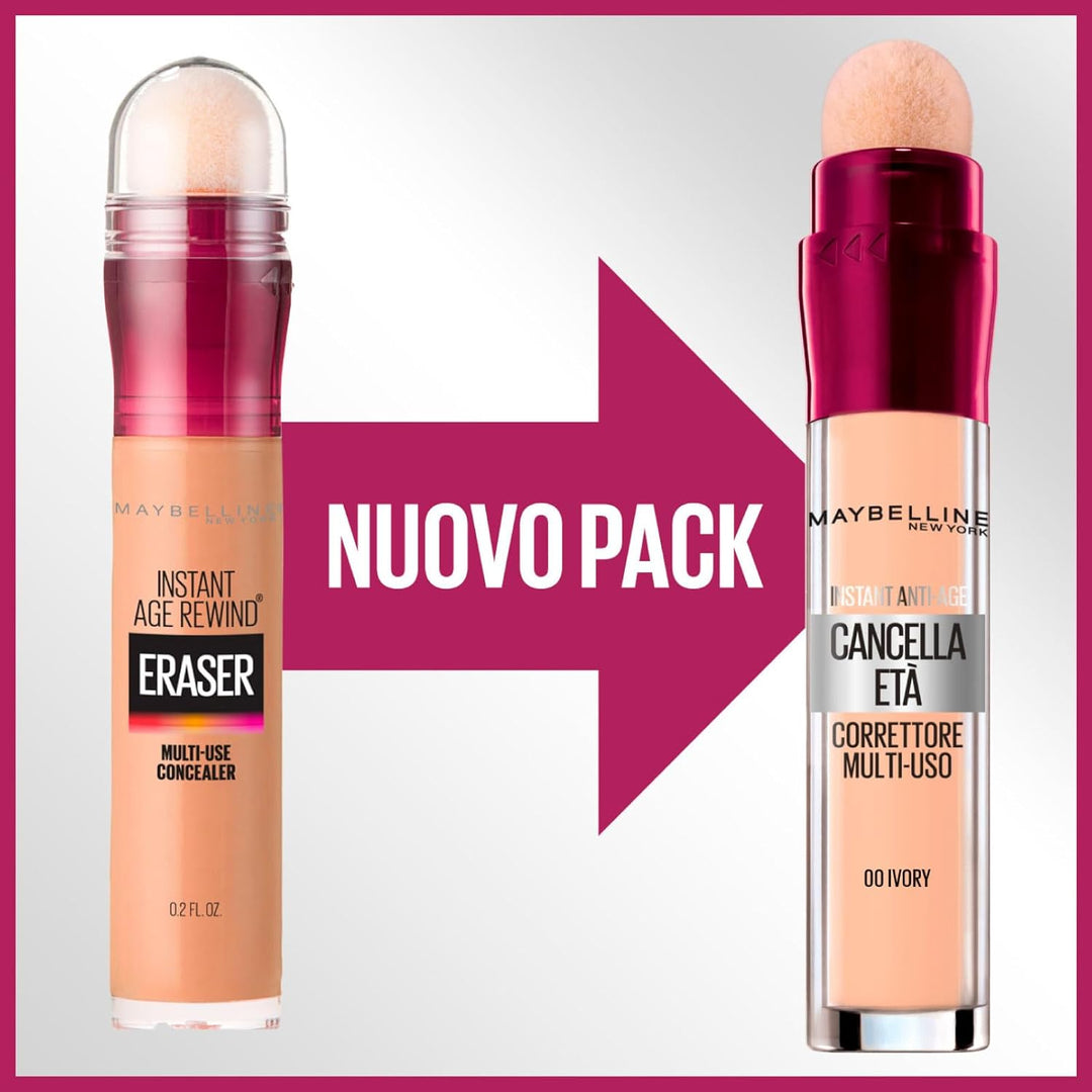 2x Maybelline New York Il Erase Age Mehrzweck-Flüssig-Concealer Farbe 00 Elfenbein - 2 Concealer 1 s