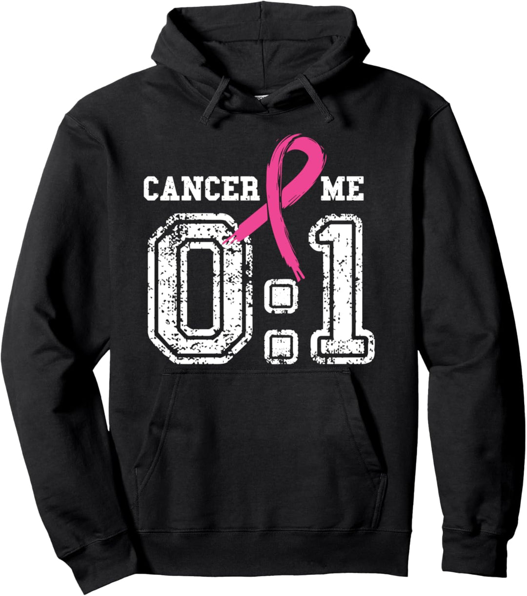 Cancer 0 Me 1 Breast Cancer Awareness Survivor Gift Pullover Hoodie