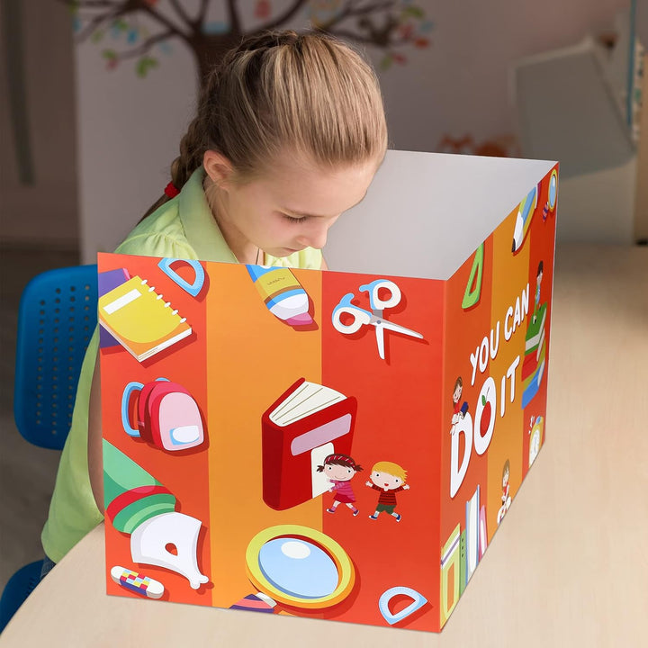 24 Stück Sichtschutzbretter für Schülerschreibtische, helle Farben, Klassenzimmer, Schreibtisch-Tren