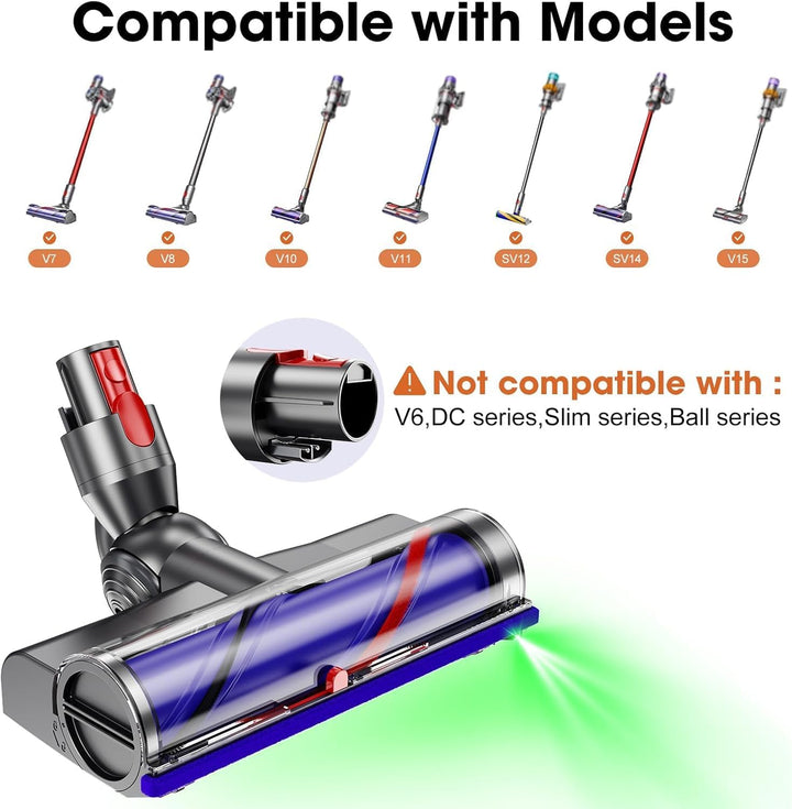 Elektrobürste Kompatibel mit Dyson V7, V8, V10, V11, V15 Staubsauger Befestigung, Teil Direktantrieb