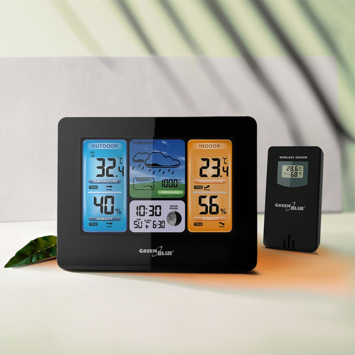 Funk-Wetterstation mit DCF Wettervorhersage System | Batterien enthalten